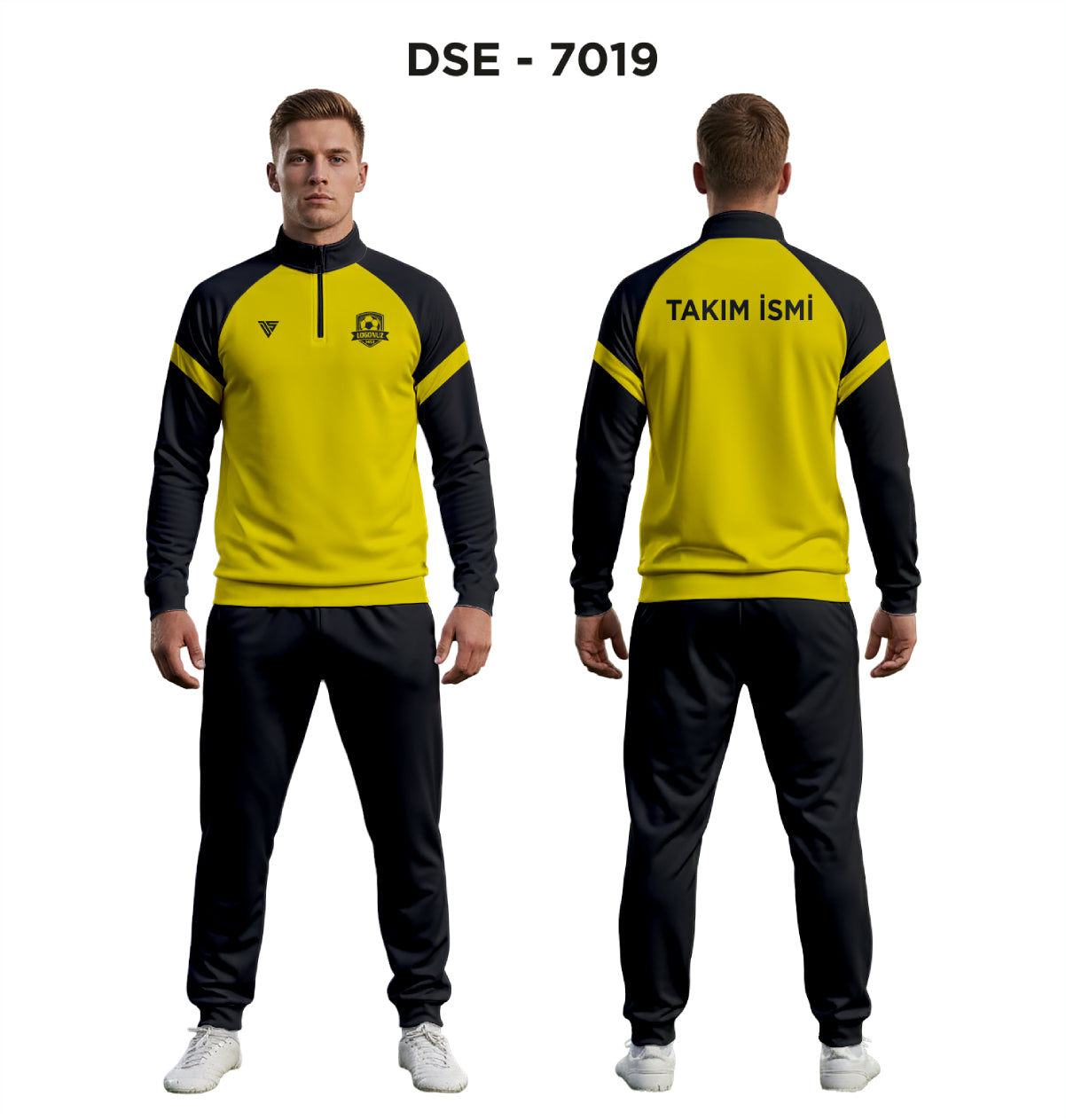 DSE 7019 Sarı-Siyah Eşofman Takımı