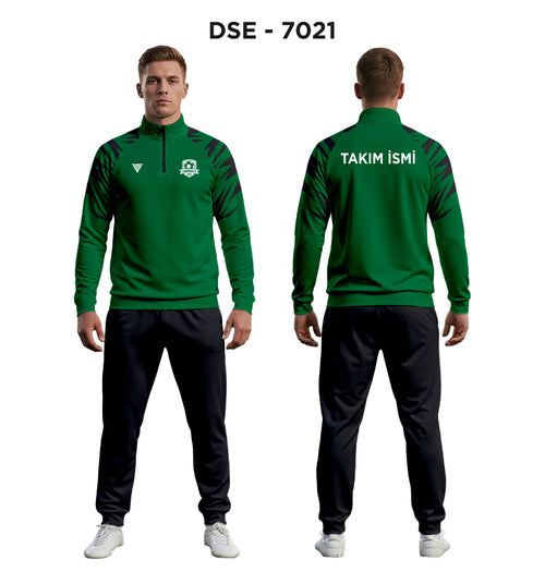 DSE 7021 Yeşil-Siyah Kol Baskılı Eşofman Takımı
