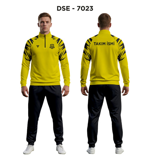 DSE 7023 Sarı-Siyah Kol Baskılı Eşofman Takımı