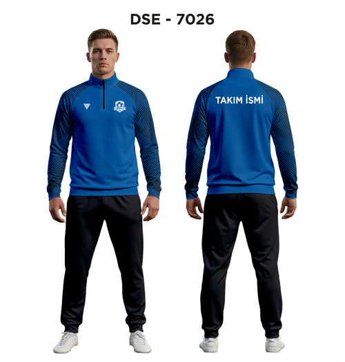DSE 7026 Mavi-Siyah Kol Baskılı Eşofman Takımı