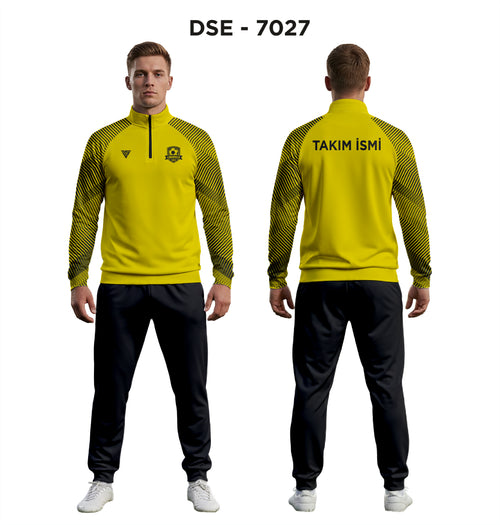 DSE 7027 Sarı-Siyah Kol Baskılı Eşofman Takımı