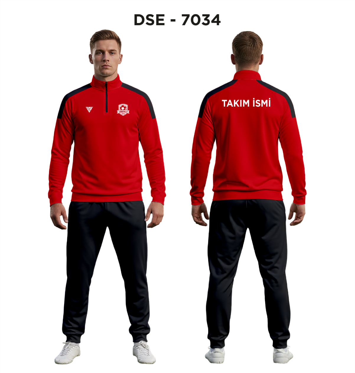 DSE 7034 Kırmızı-Siyah Eşofman Takımı