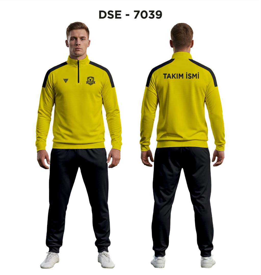 DSE 7039 Sarı-Siyah Eşofman Takımı