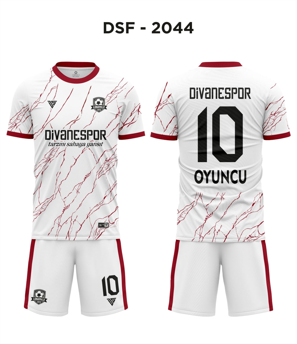 DSF 2044 Beyaz-Bordo Futbol Forma