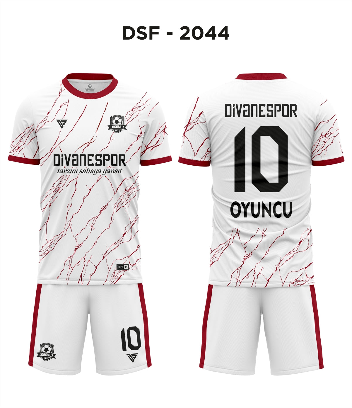 DSF 2044 Beyaz-Bordo Futbol Forma