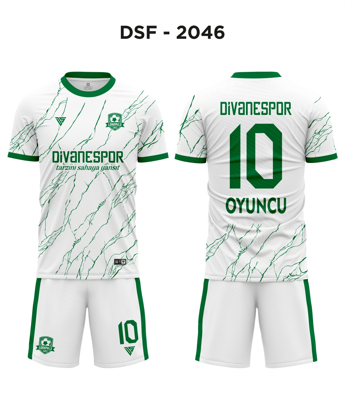 DSF 2046 Beyaz-Yeşil Futbol Forma