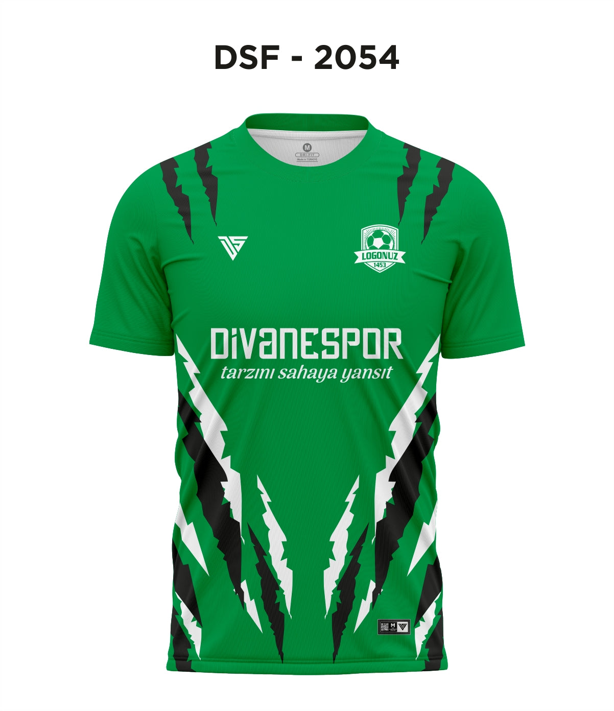 DSF 2054 Yeşil-Siyah-Beyaz Futbol Forma
