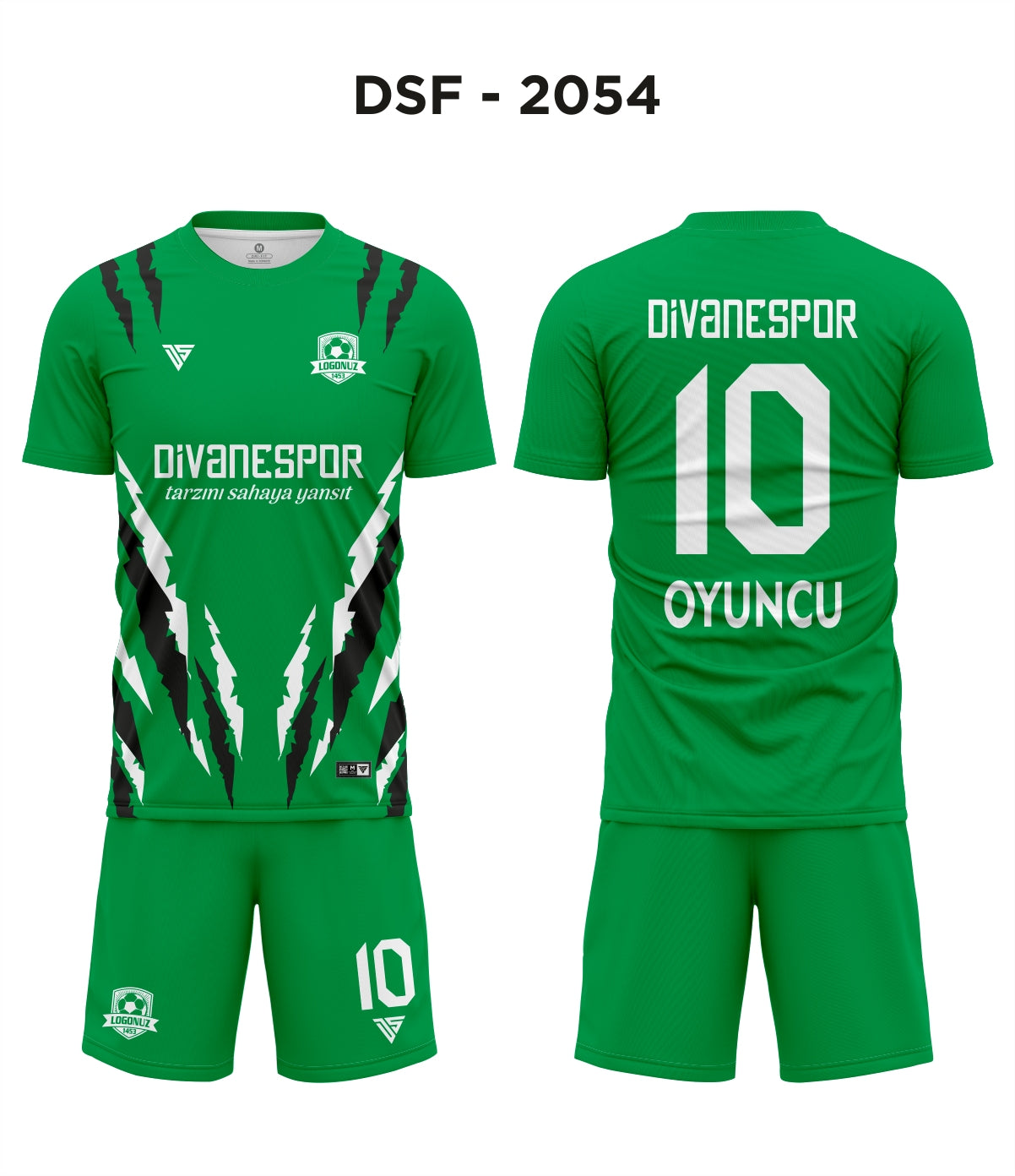DSF 2054 Yeşil-Siyah-Beyaz Futbol Forma