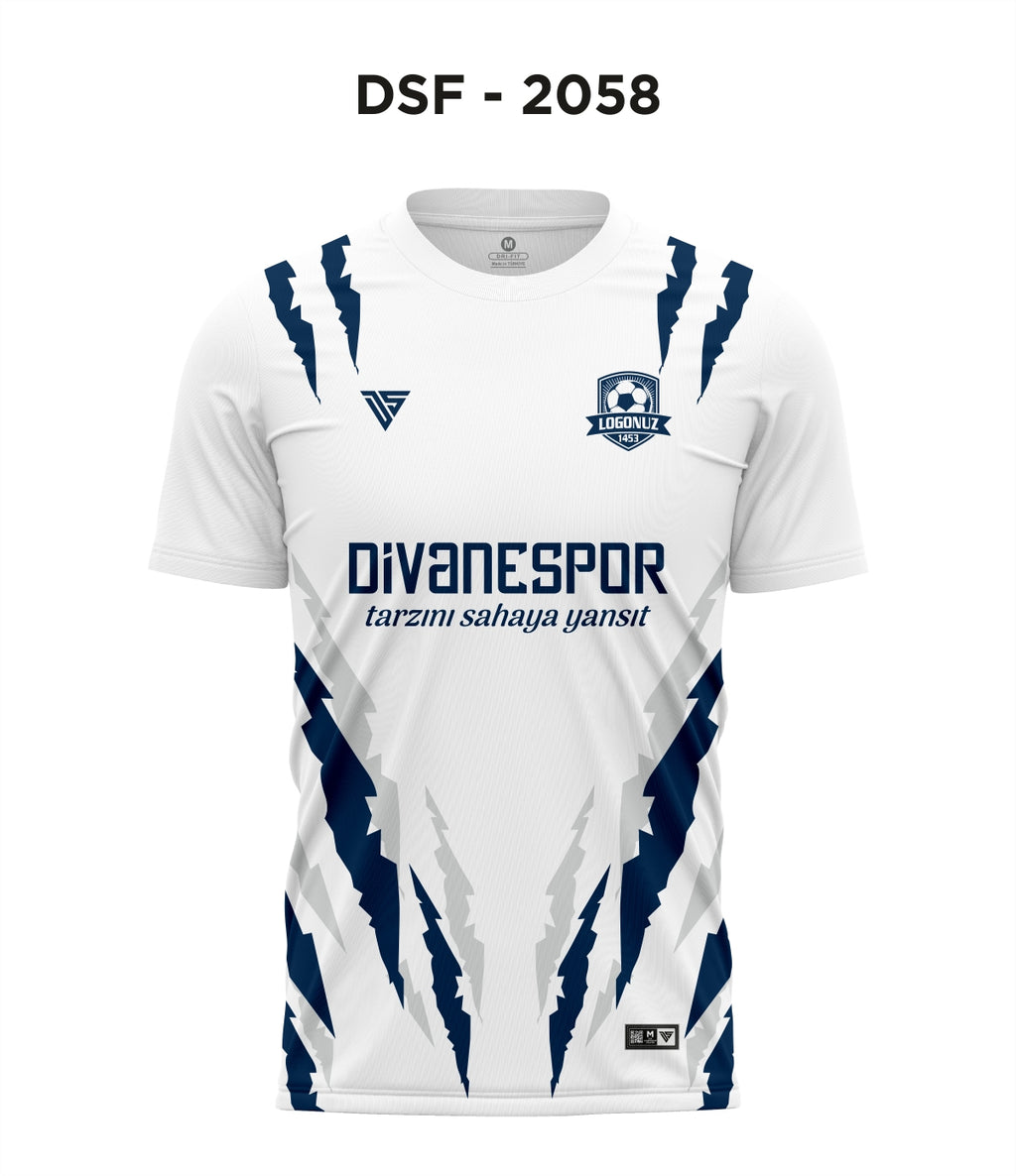 DSF 2058 Beyaz-Lacivert-Gri Futbol Forma