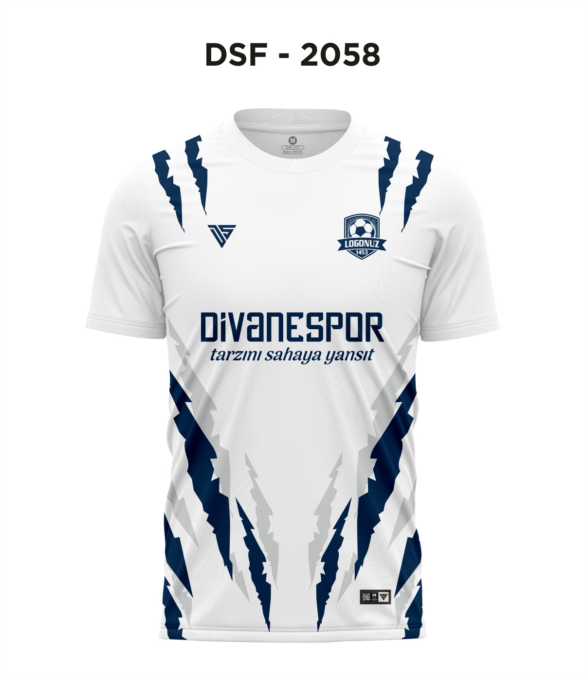 DSF 2058 Beyaz-Lacivert-Gri Futbol Forma