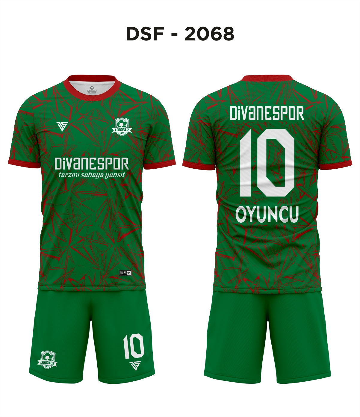 DSF 2068 Yeşil-Kırmızı Futbol Forma