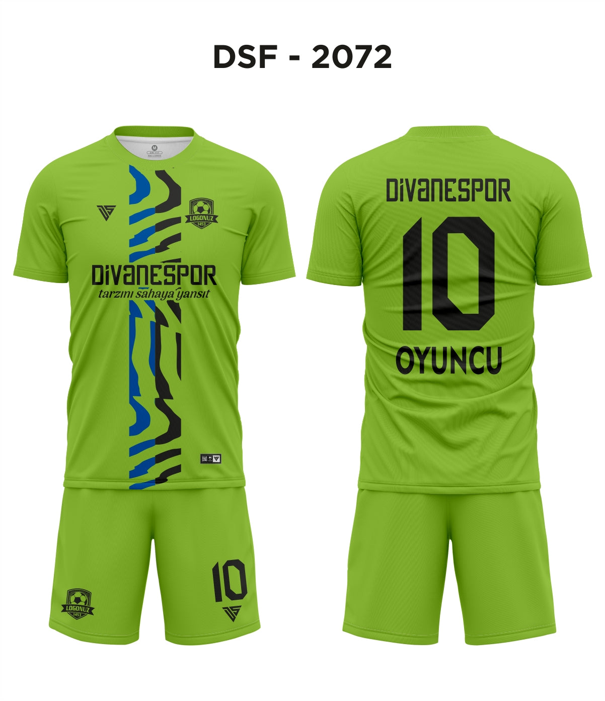 DSF 2072 Yeşil-Mavi-Siyah Futbol Forma