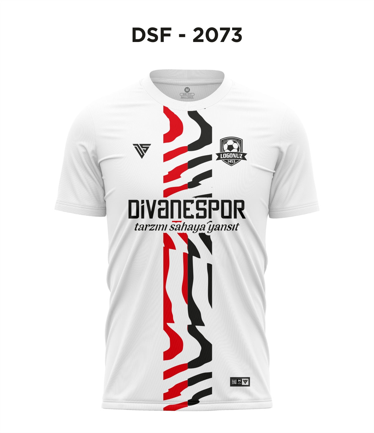 DSF 2073 Beyaz-Kırmızı-Siyah Futbol Forma