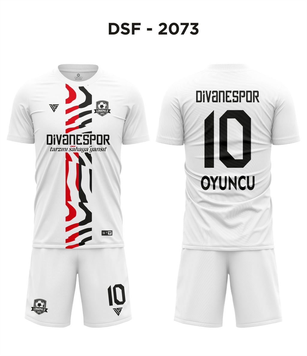 DSF 2073 Beyaz-Kırmızı-Siyah Futbol Forma