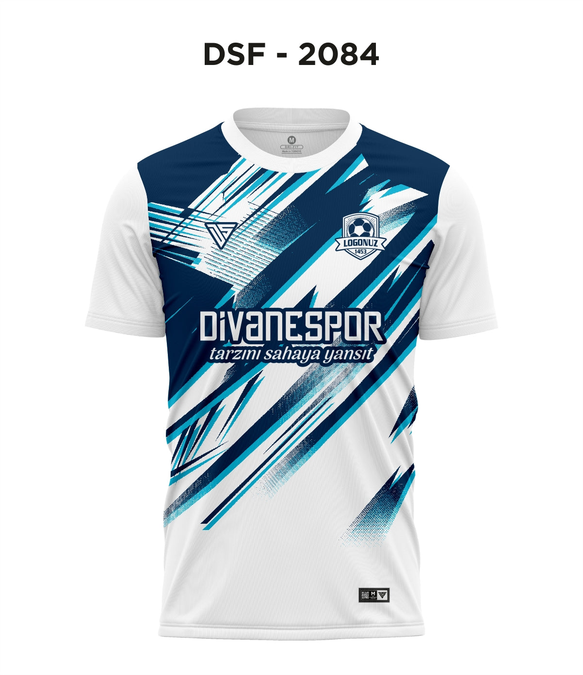 DSF 2084 Beyaz-Lacivert-Turkuaz Futbol Forma