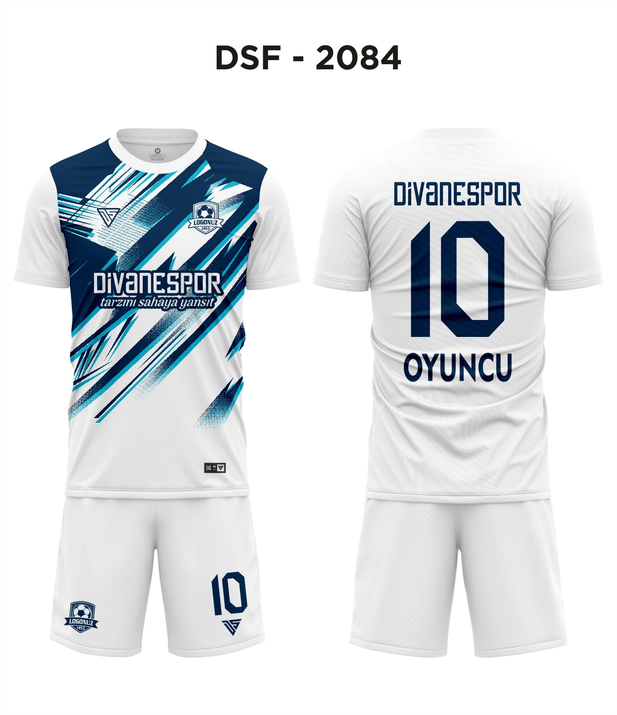 DSF 2084 Beyaz-Lacivert-Turkuaz Futbol Forma