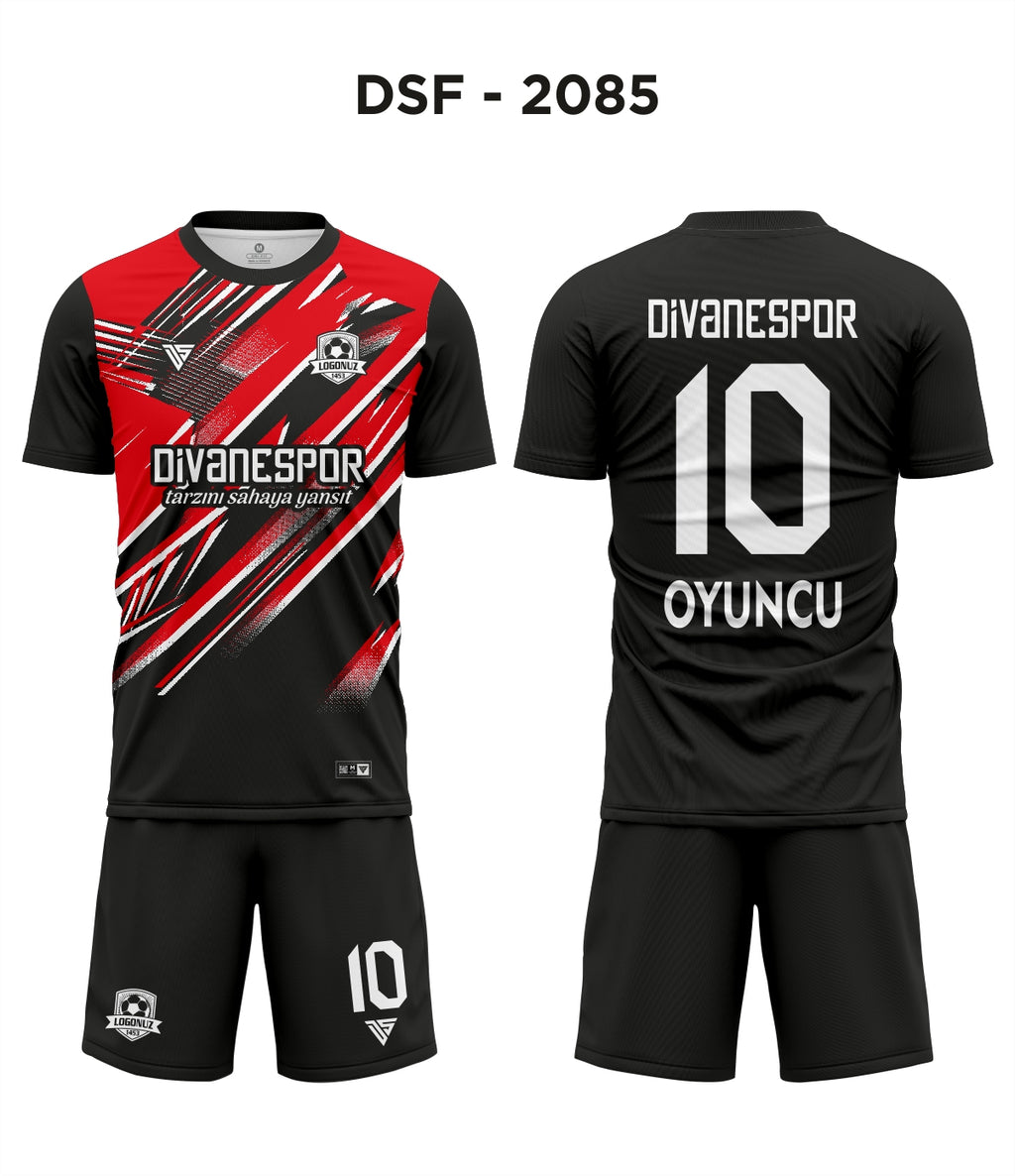 DSF 2085 Siyah-Kırmızı-Beyaz Futbol Forma