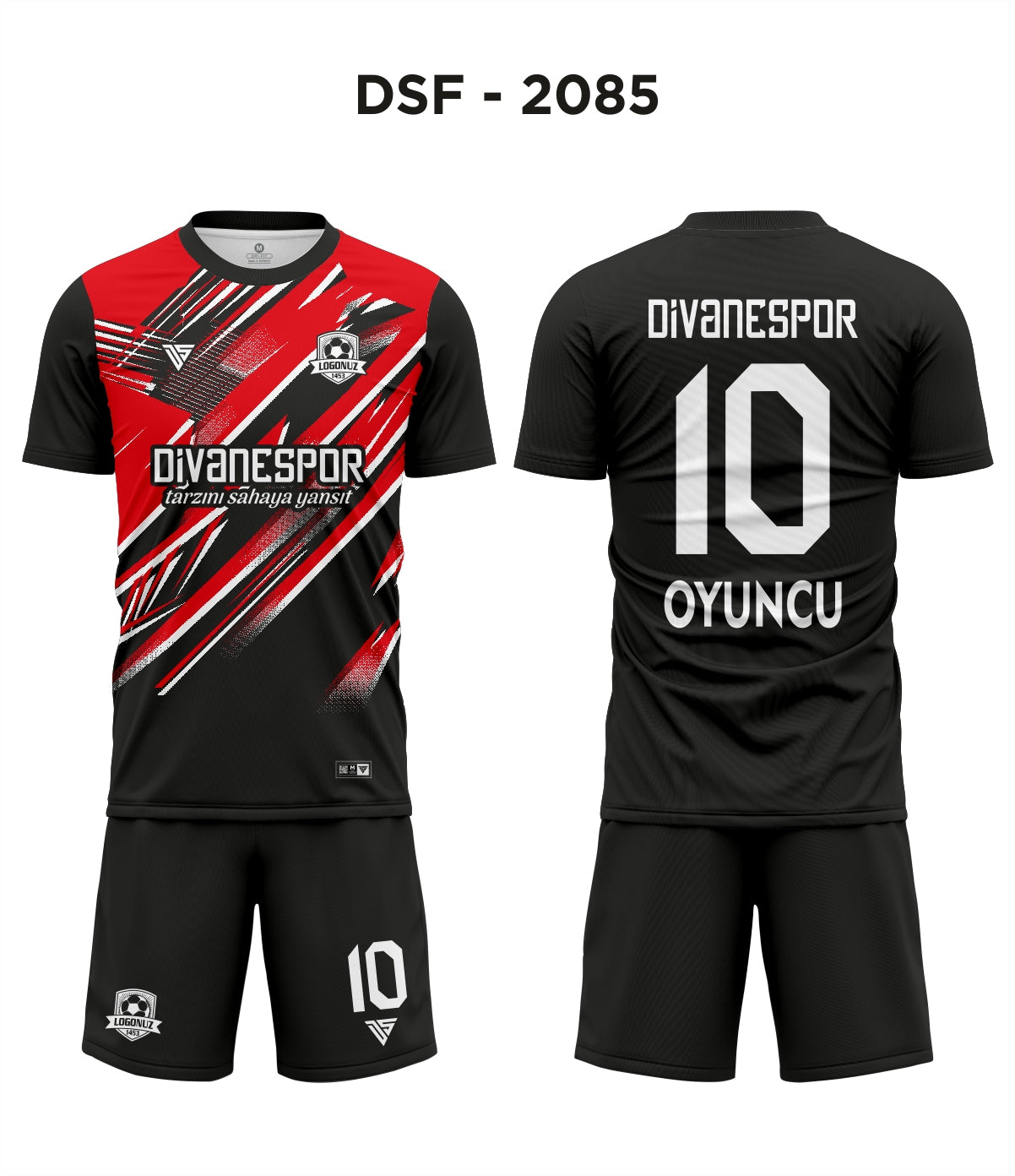 DSF 2085 Siyah-Kırmızı-Beyaz Futbol Forma