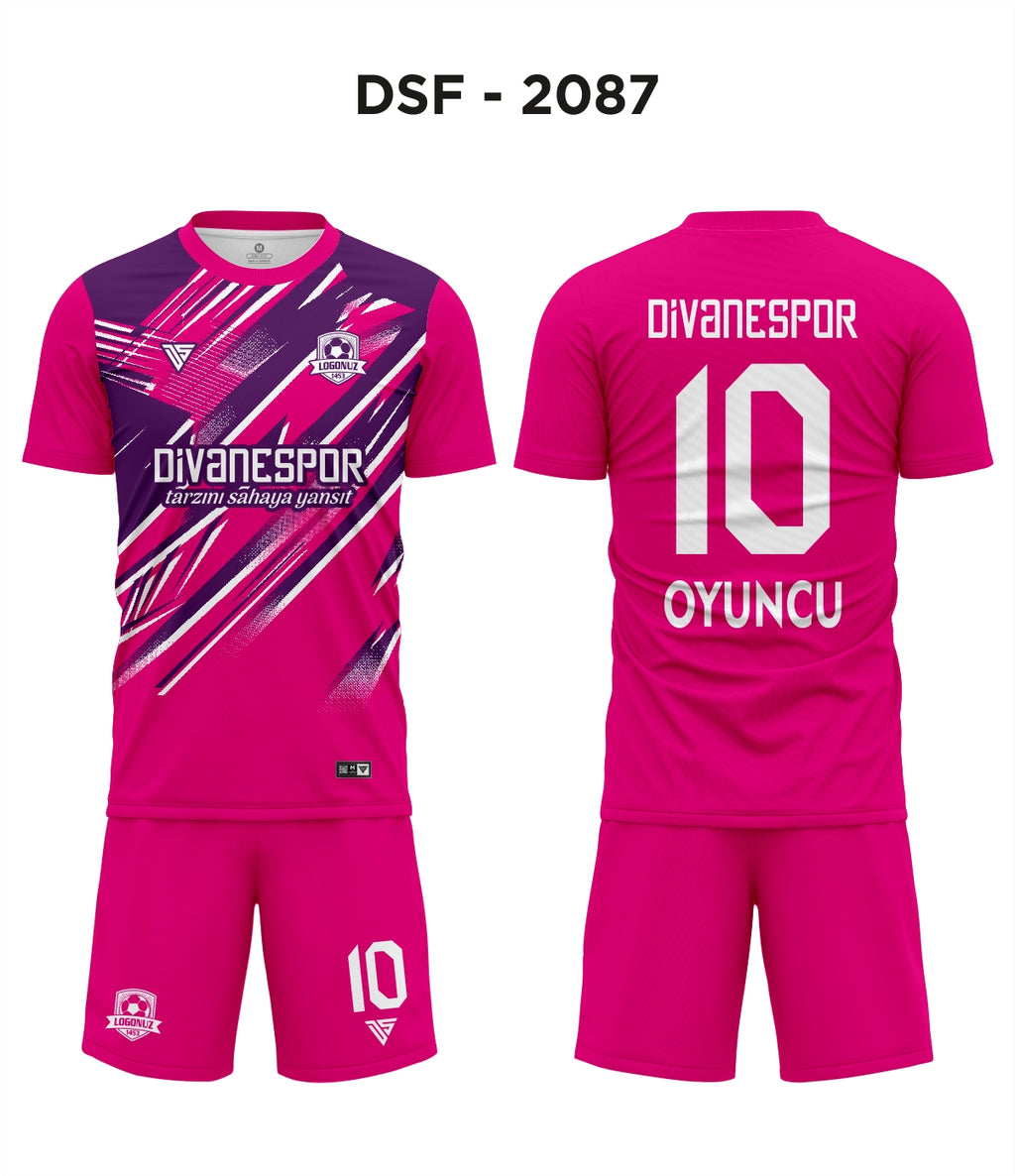 DSF 2087 Pembe-Mor-Beyaz Futbol Forma