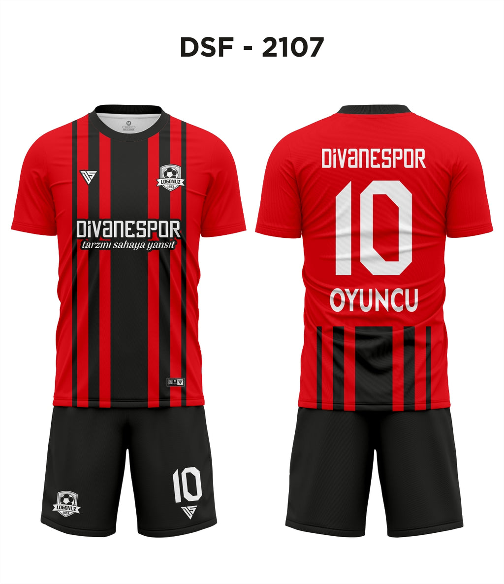 DSF 2107 Milan Kırmızı-Siyah Futbol Forma