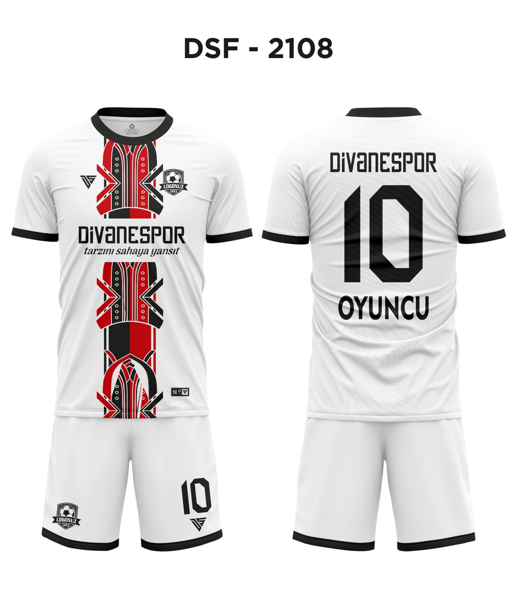 DSF 2108 Milan Beyaz-Siyah-Kırmızı Futbol Forma