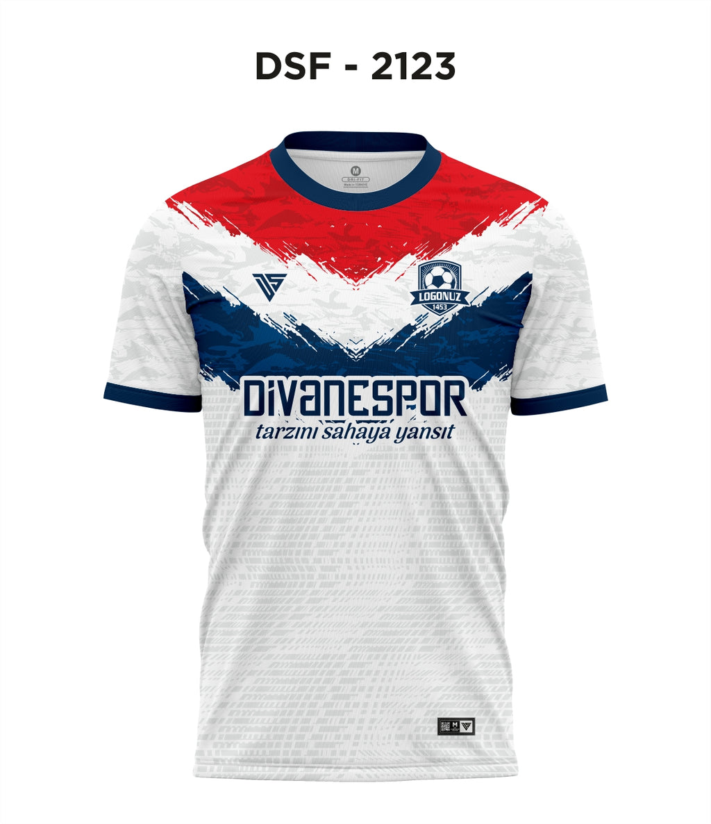 DSF 2123 Beyaz-Lacivert-Kırmızı Futbol Forma