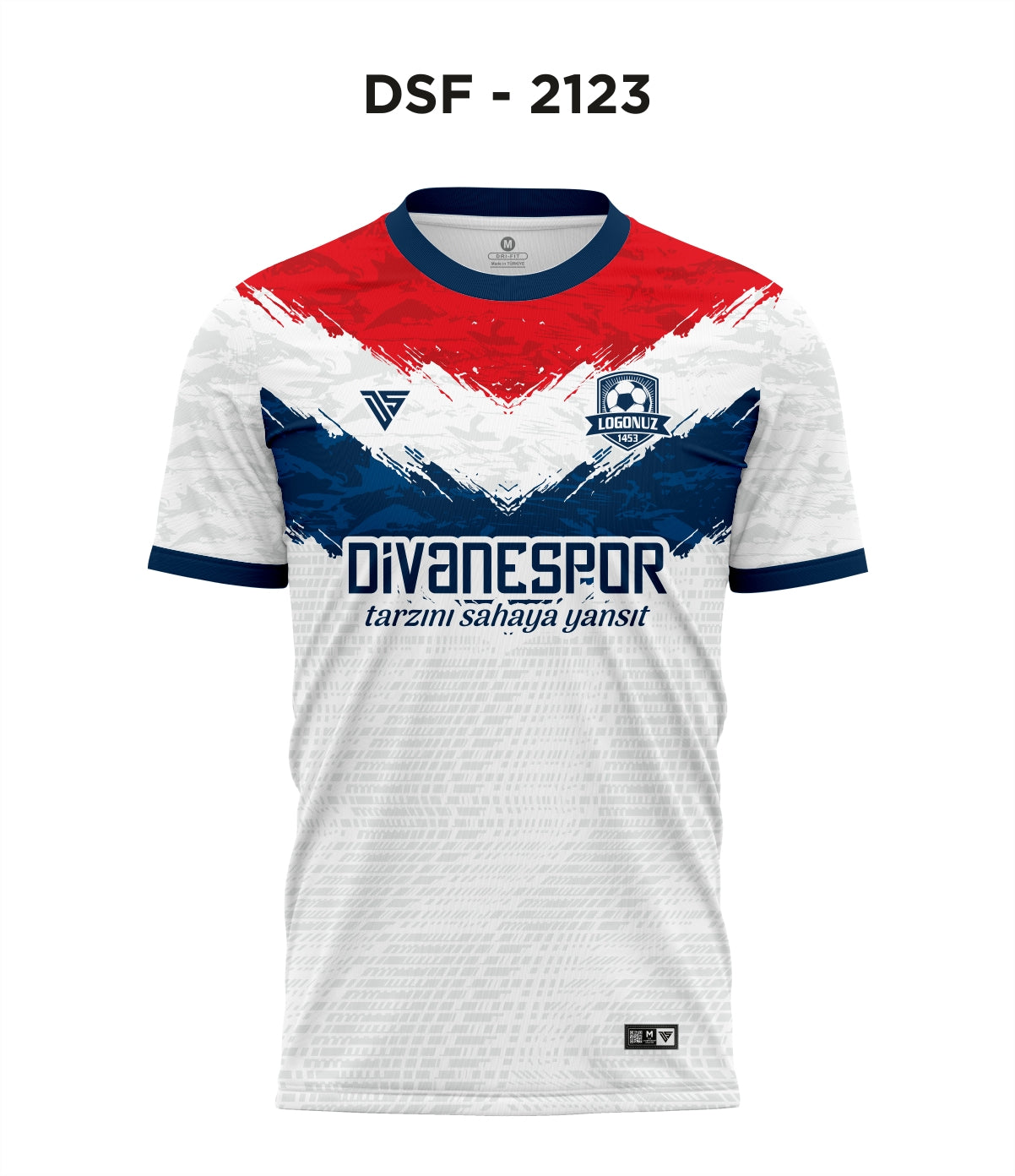 DSF 2123 Beyaz-Lacivert-Kırmızı Futbol Forma
