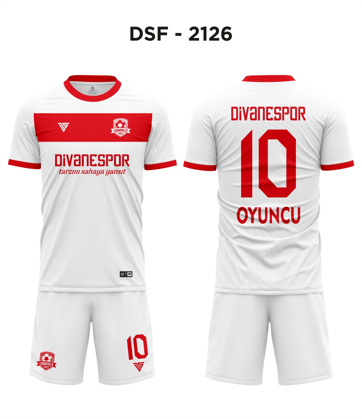DSF 2126 Beyaz-Kırmızı Futbol Forma