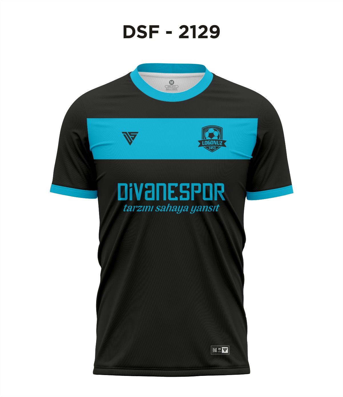 DSF 2129 Siyah-Turkuaz Futbol Forma