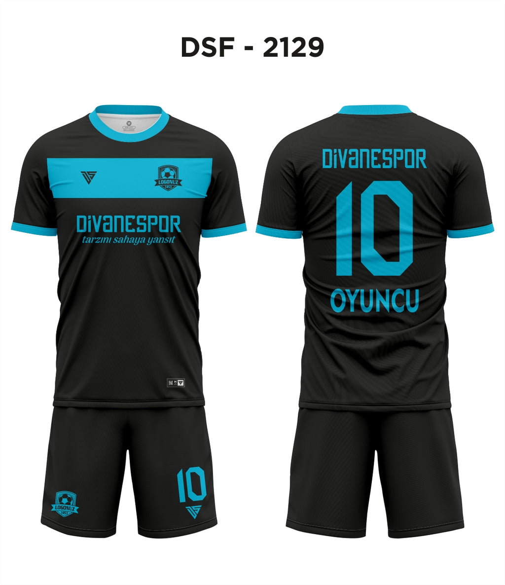 DSF 2129 Siyah-Turkuaz Futbol Forma