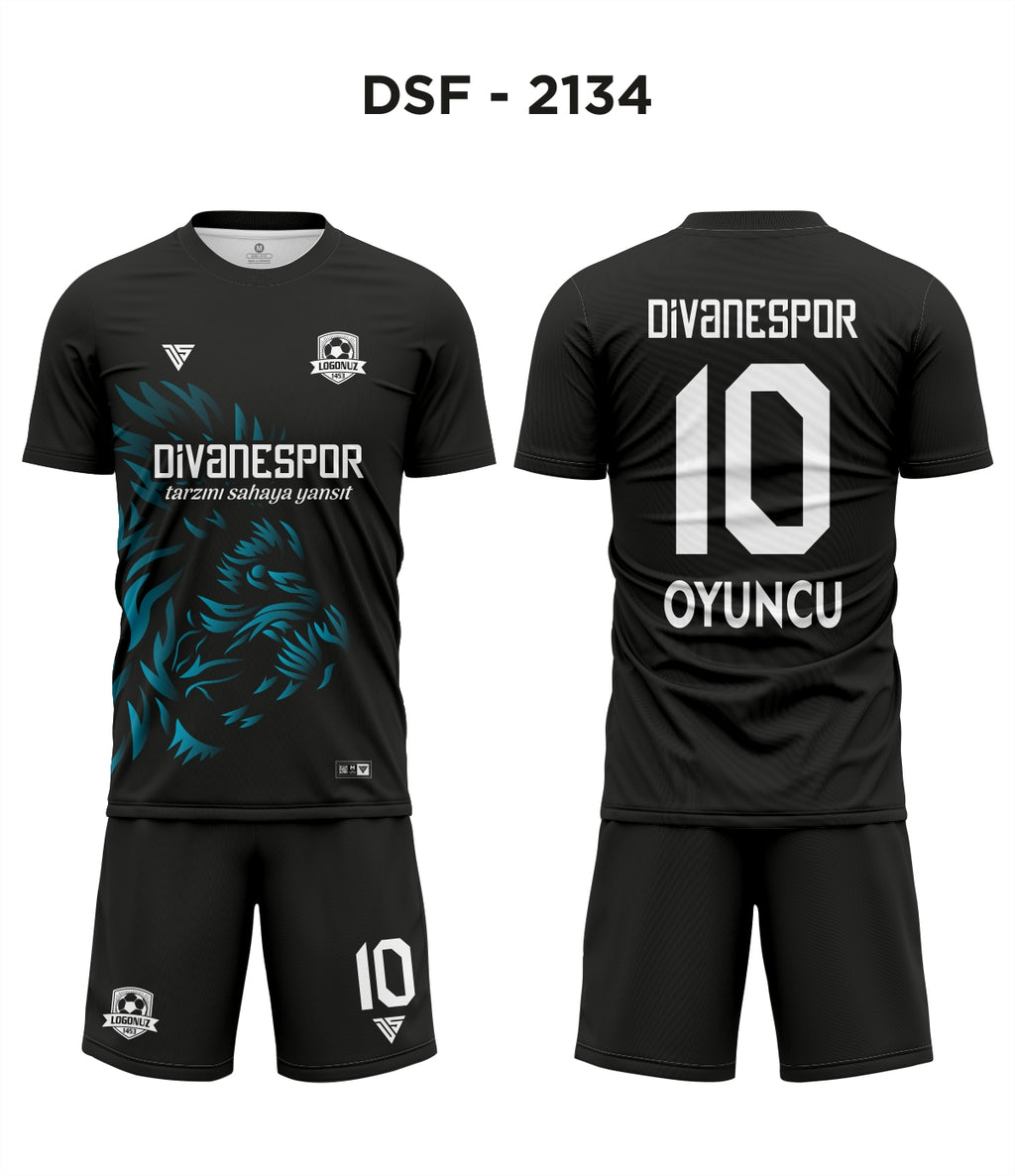 DSF 2134 Siyah-Turkuaz Futbol Forma