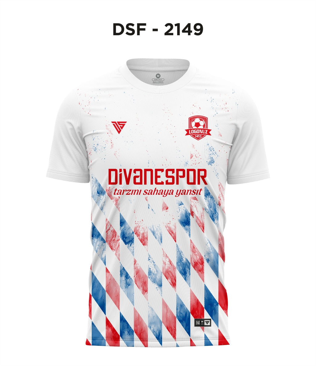 DSF 2149 Beyaz-Kırmızı-Mavi Futbol Forma