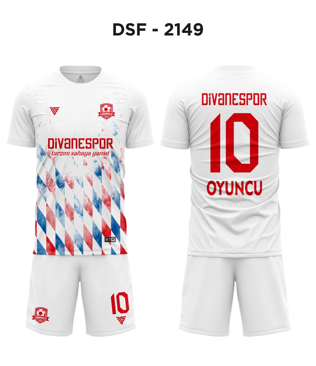 DSF 2149 Beyaz-Kırmızı-Mavi Futbol Forma