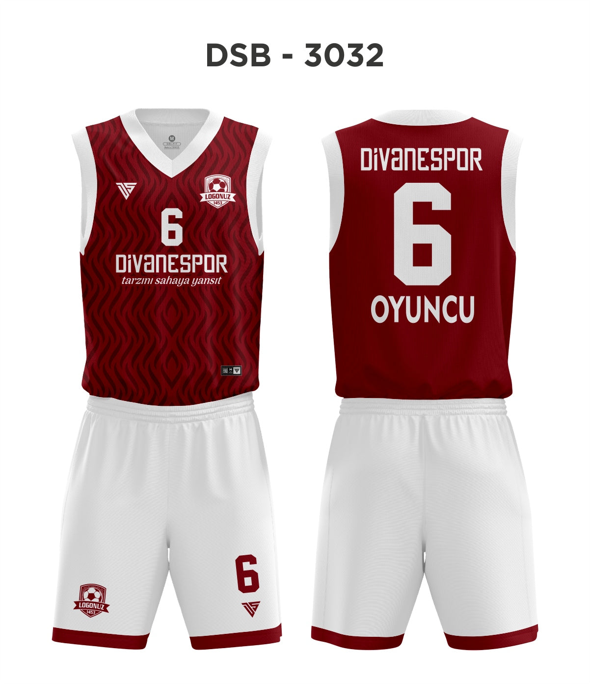DSF 3032 Bordo-Beyaz Basketbol Forma
