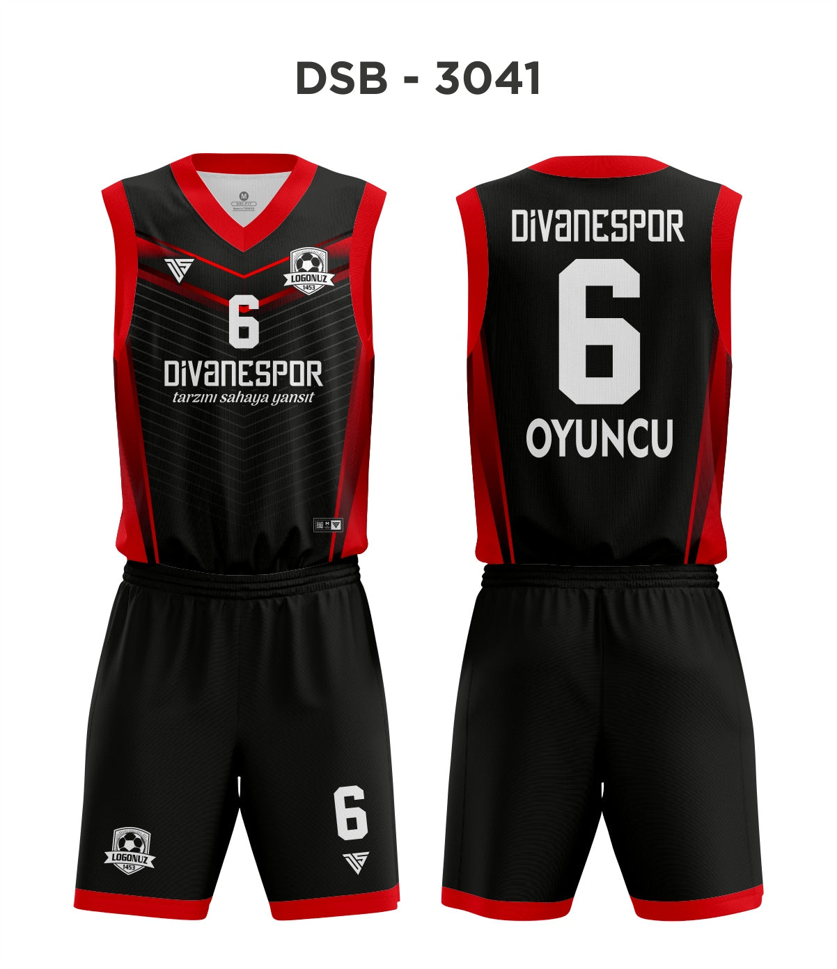DSF 3041 Siyah-Kırmızı Basketbol Forma