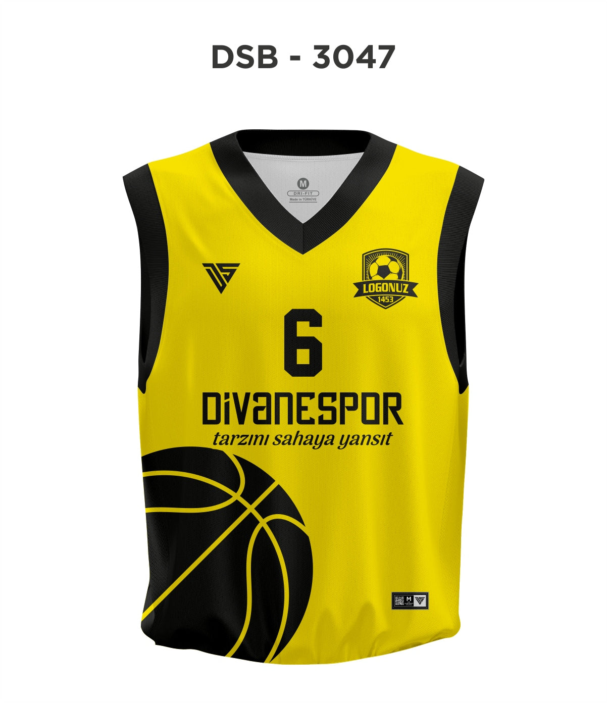 DSF 3047 Sarı-Siyah Basketbol Forma