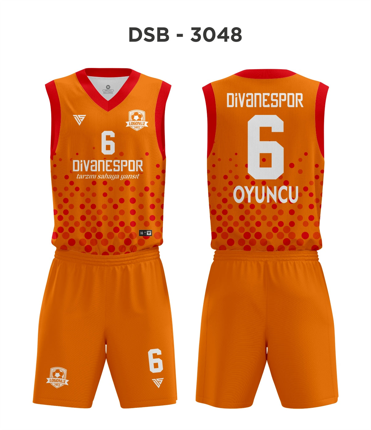 DSF 3048 Turuncu-Kırmızı Basketbol Forma