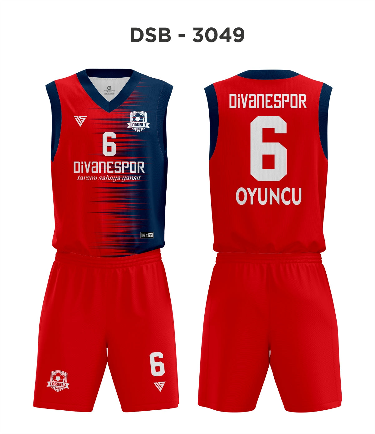 DSF 3049 Kırmızı-Lacivert Basketbol Forma