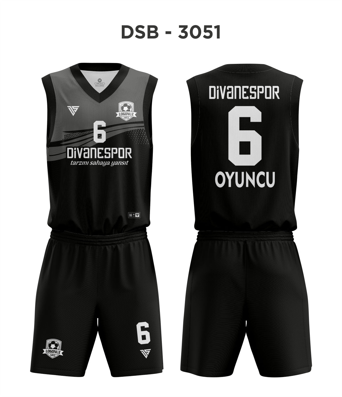 DSF 3051 Siyah-Gri Basketbol Forma