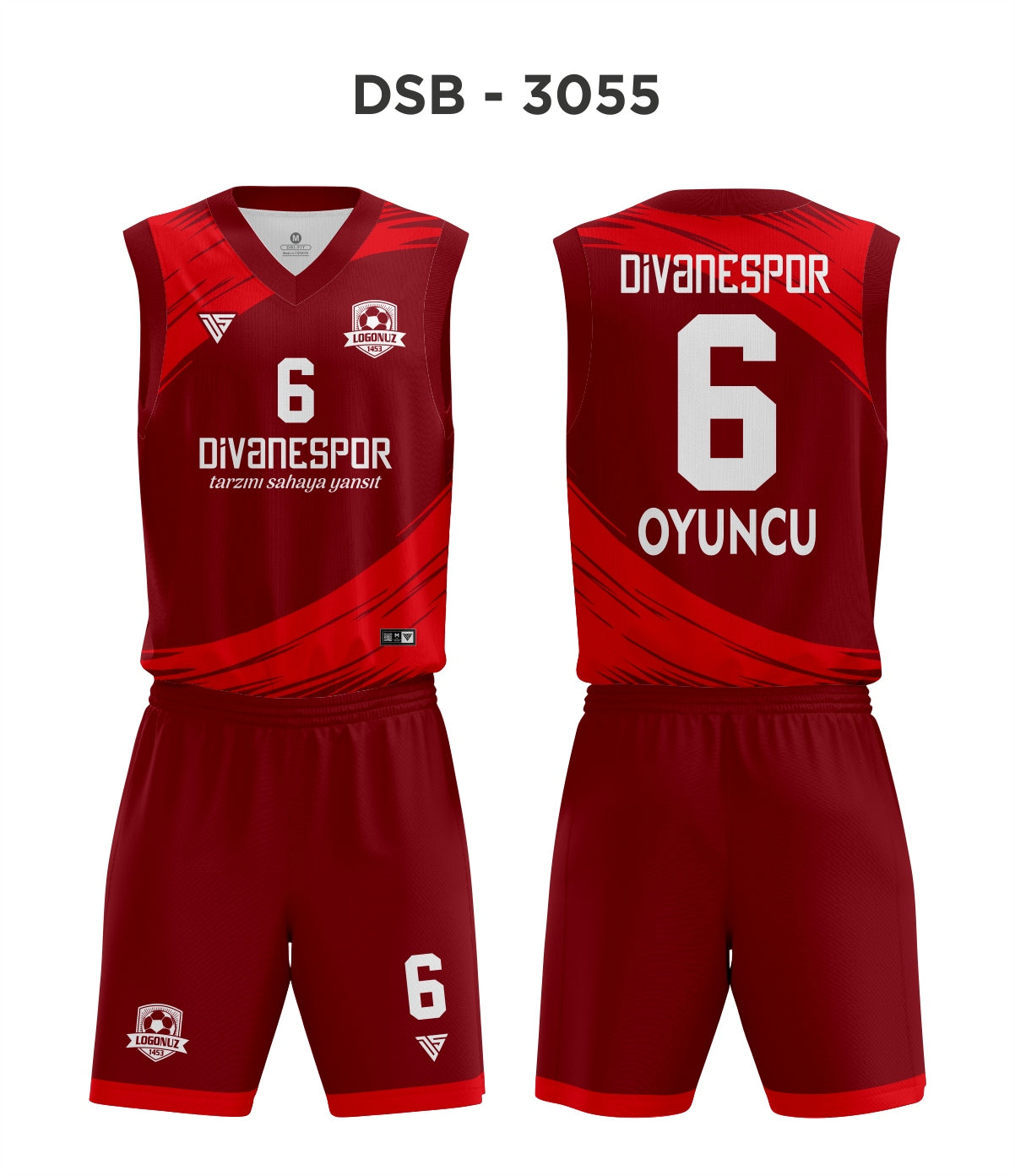 DSF 3055 Bordo-Kırmızı Basketbol Forma