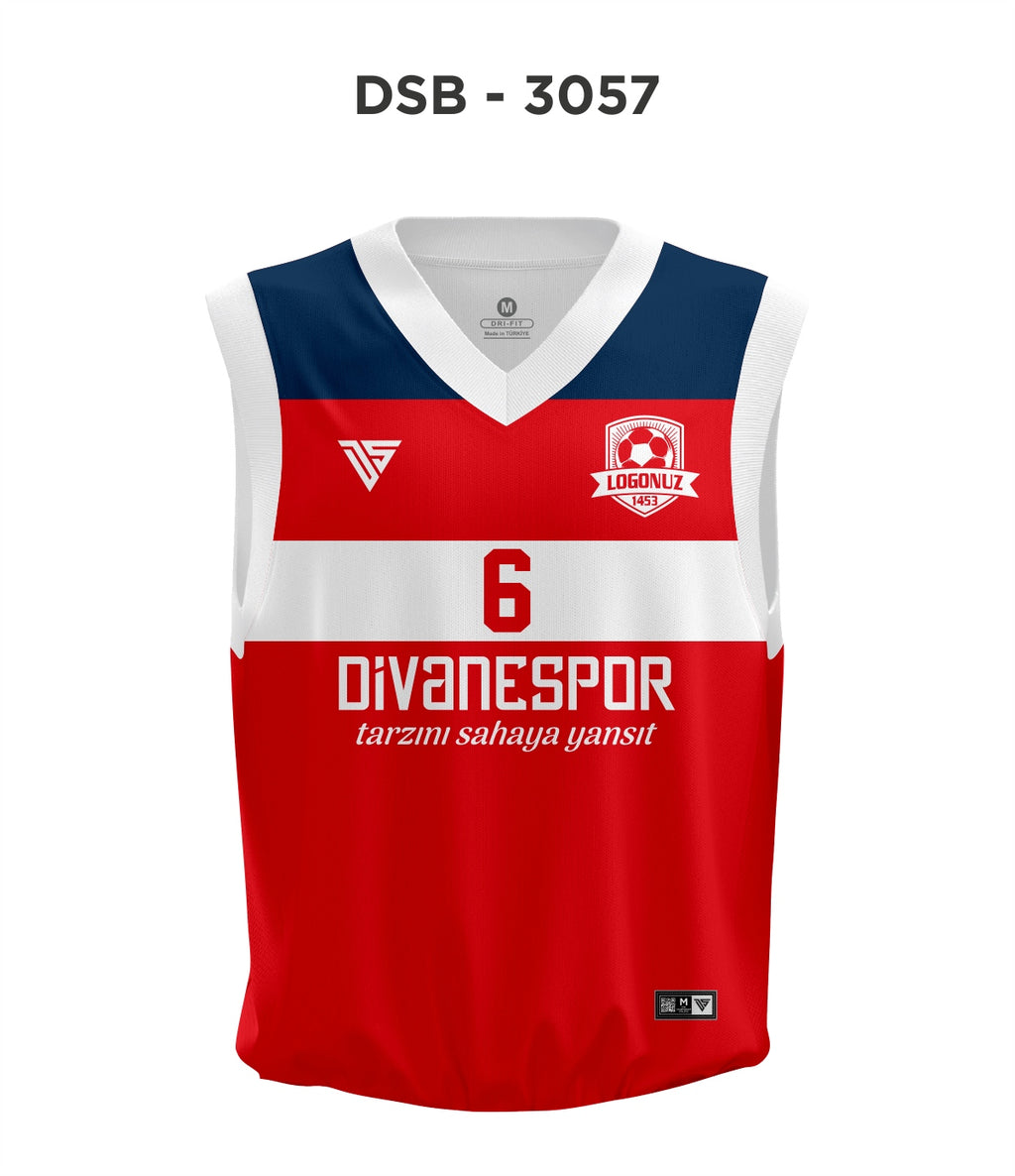 DSF 3057 Kırmızı-Beyaz-Lacivert Basketbol Forma