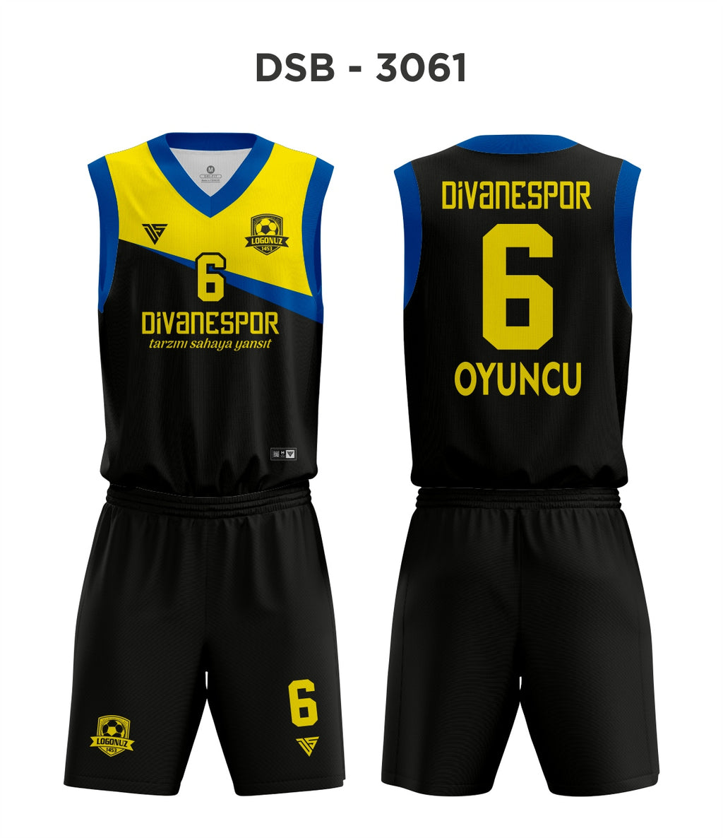 DSF 3061 Siyah-Sarı-Mavi Basketbol Forma