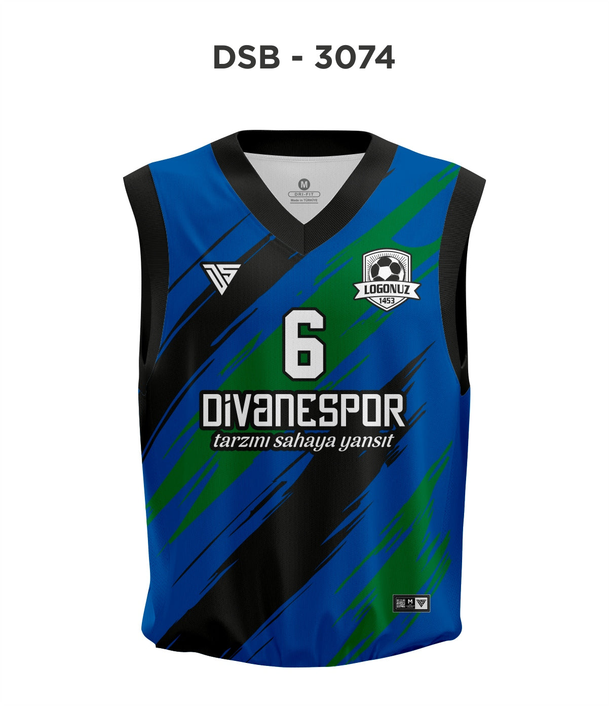 DSF 3074 Siyah-Mavi-Yeşil Basketbol Forma