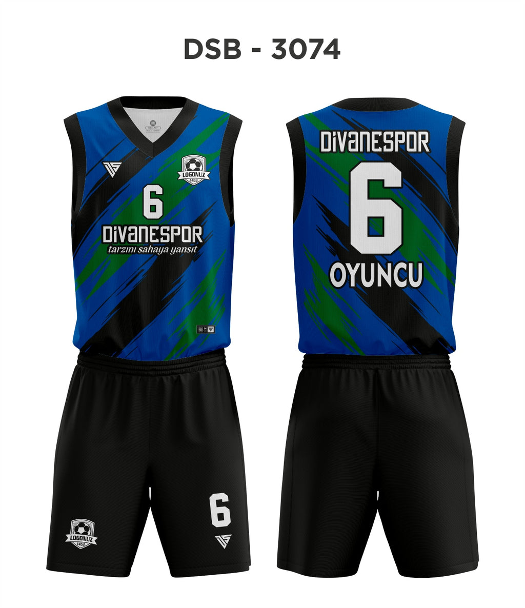 DSF 3074 Siyah-Mavi-Yeşil Basketbol Forma