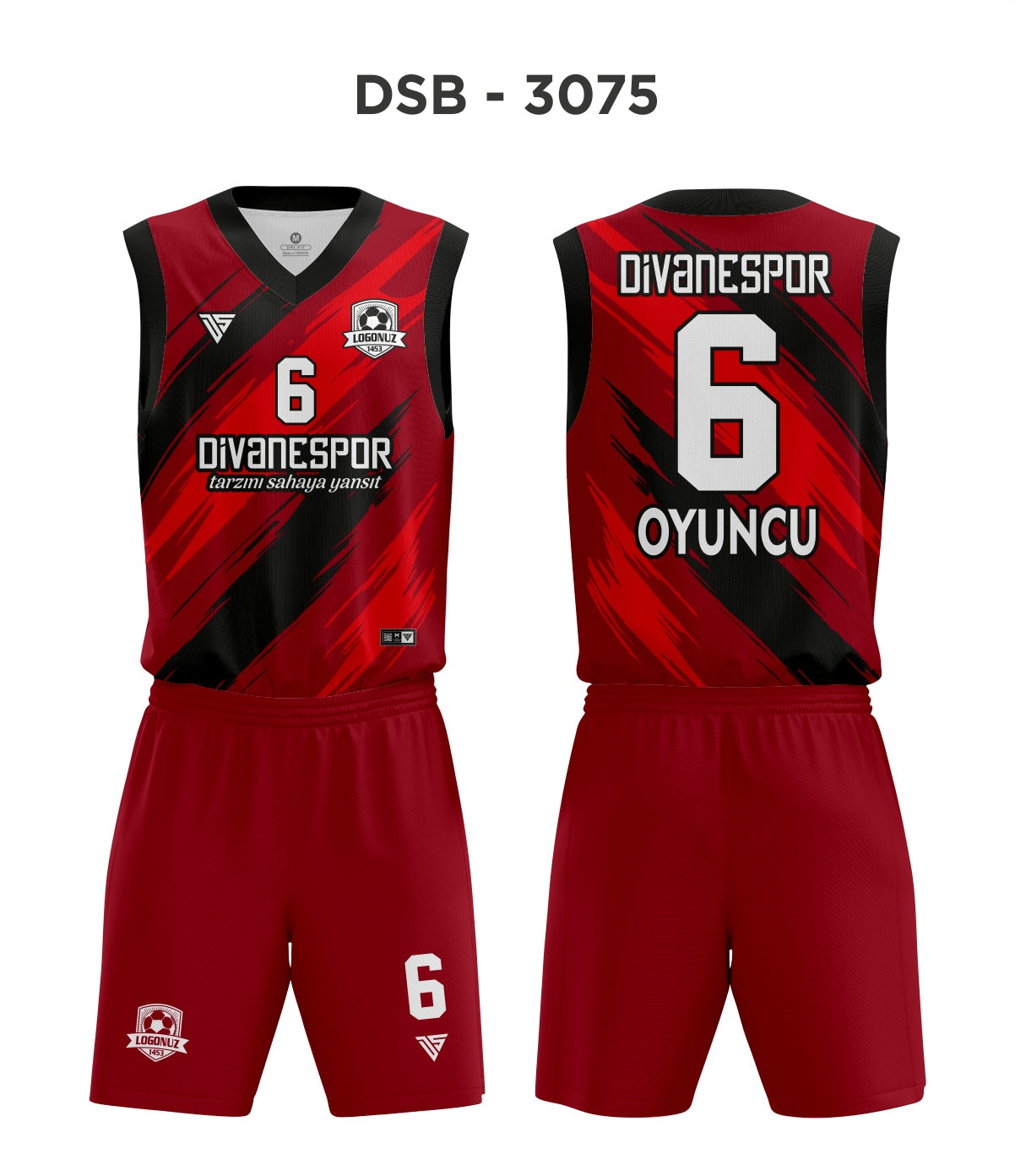 DSF 3075 Siyah-Bordo-Kırmızı Basketbol Forma