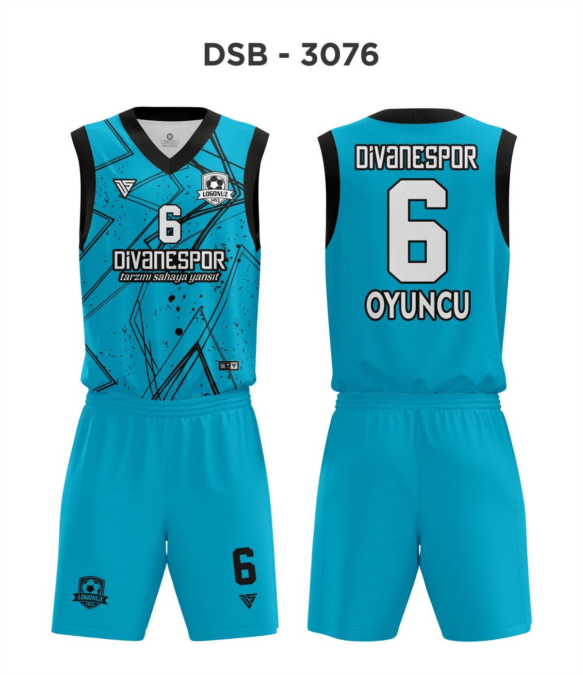 DSF 3076 Turkuaz-Siyah Basketbol Forma