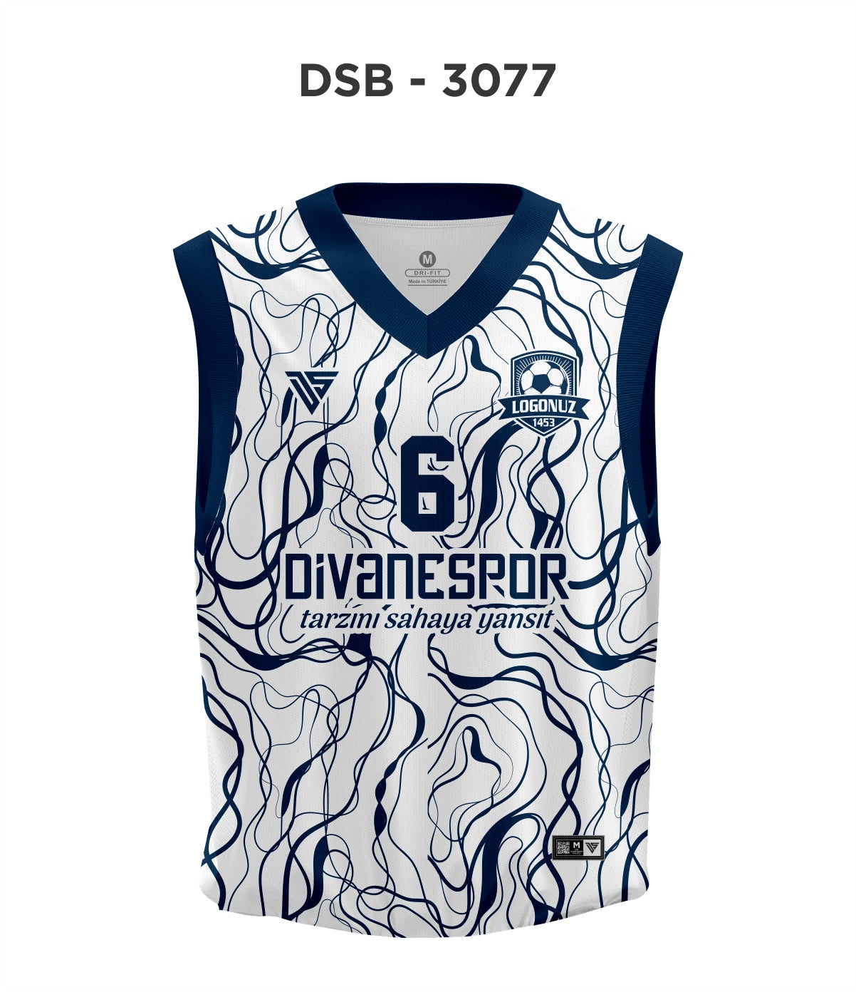 DSF 3077 Beyaz Lacivert Basketbol Forma