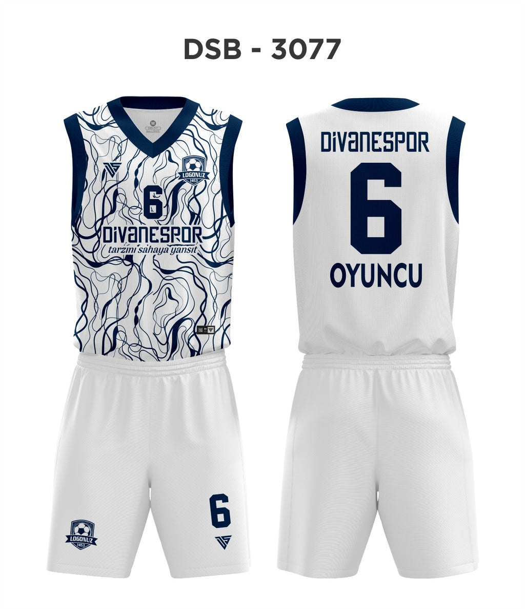 DSF 3077 Beyaz Lacivert Basketbol Forma