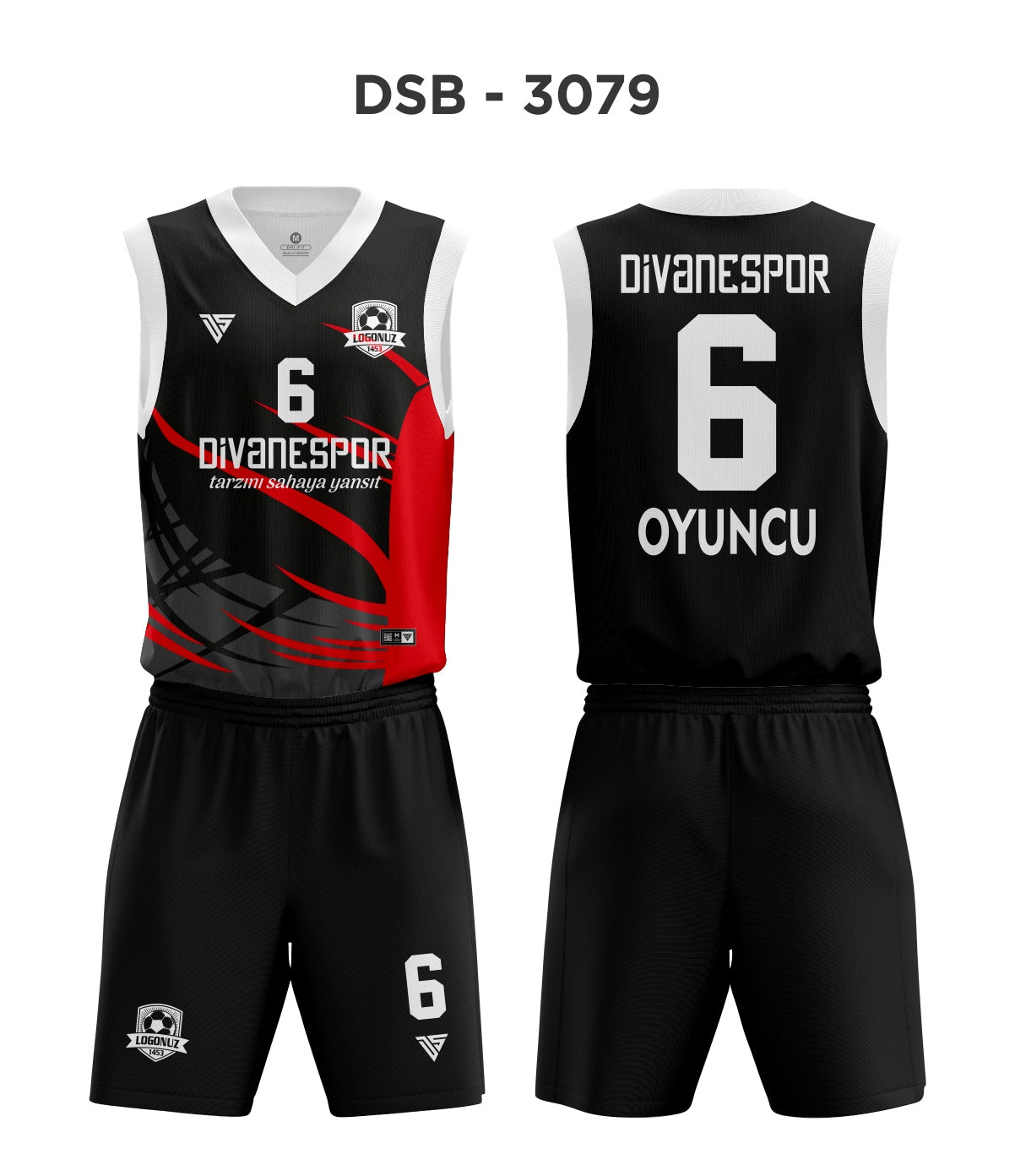 DSF 3079 Siyah-Kırmızı Basketbol Forma