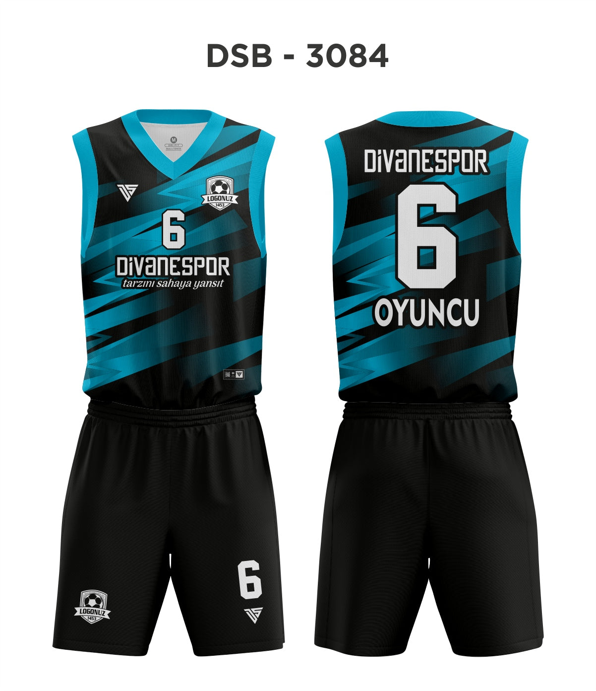 DSF 3084 Siyah-Turkuaz Basketbol Forma